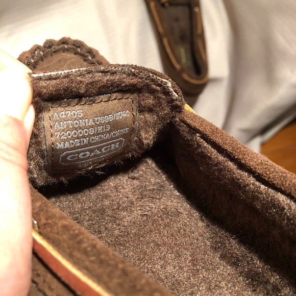 Coach women Shearling/Suede Moccasins slip on - Picture 6 of 9